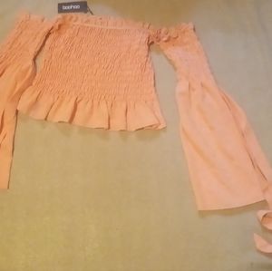 Boohoo bell sleeve top